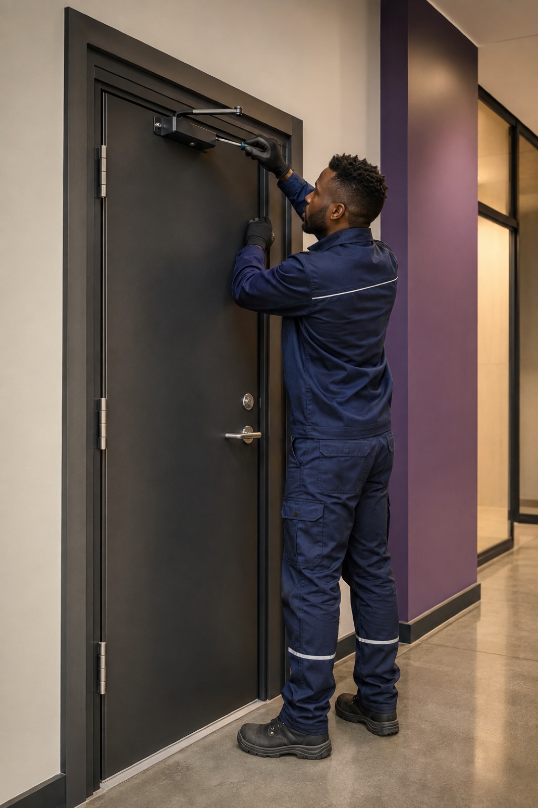 Fire-rated door assembly manufactured by Novo Construction